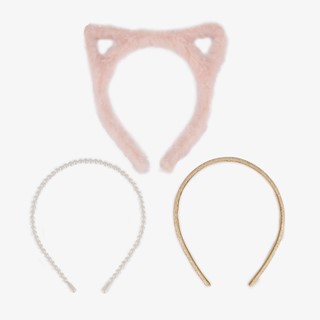 Set van 3 meisjes haarbanden roze goud