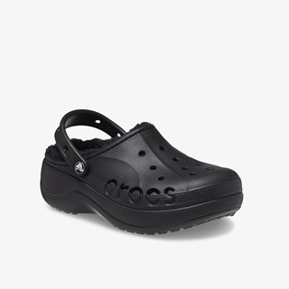 Crocs Baya Platform Lined dames klompen zwart