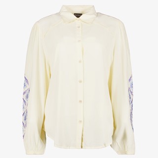 TwoDay dames blouse met geborduurde mouwen ecru