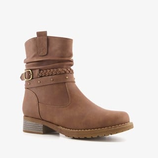 Blue Box dames enkellaarsjes cognac