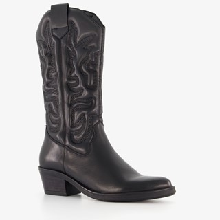 Harper leren dames western laarzen zwart