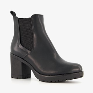 Nova dames enkellaarsjes met hak zwart