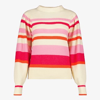 TwoDay dames trui gestreept beige roze