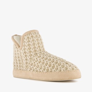 Thu!s gebreide pantoffels met voering beige