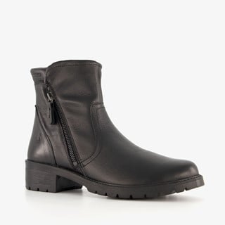 Hush Puppies leren dames enkellaarsjes zwart