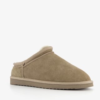 Hush Puppies gevoerde suede heren pantoffels taupe