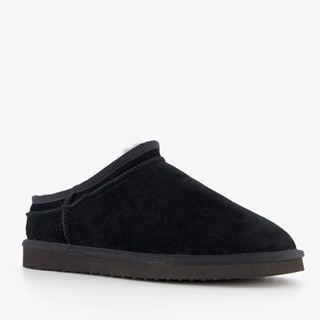 Hush Puppies gevoerde suede heren pantoffels zwart