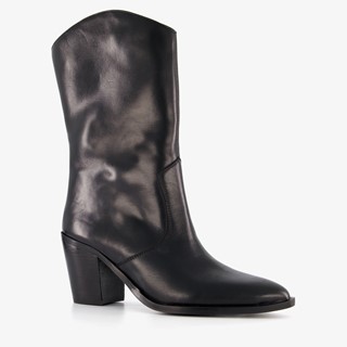 Harper leren dames western laarsjes zwart