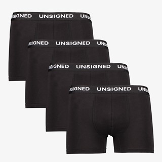 Unsigned heren boxershorts 4-pack zwart
