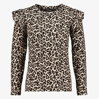 TwoDay meisjes shirt met luipaardprint en ruches