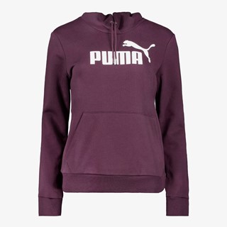 Puma Essentials Logo dames hoodie donkerpaars