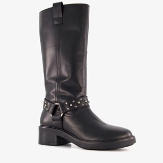 Harper hoge dames biker boots zwart