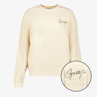 TwoDay dames sweater met backprint beige