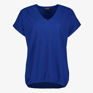 TwoDay dames T-shirt met structuur kobalt blauw