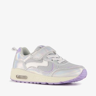 Blue Box meisjes sneakers metallic zilver paars