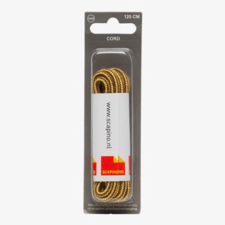 Bruin gele veters rond 120 cm
