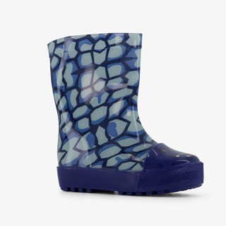 Kinder regenlaarzen blauw met reptiel opdruk