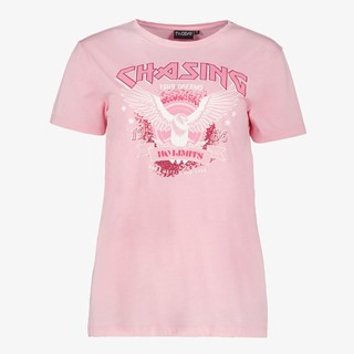 TwoDay dames acid T-shirt met opdruk roze