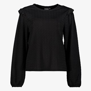 TwoDay dames blouse met ruches zwart