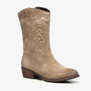 Harper suede dames western laarzen beige