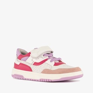 TwoDay leren meisjes sneakers wit roze
