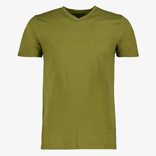 Unsigned heren T-shirt groen V-hals