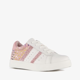 TwoDay leren meisjes sneakers met hartjes