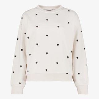 TwoDay dames sweater beige met hartjes