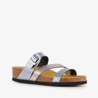 Hush Puppies dames sleehak slippers zilvergrijs