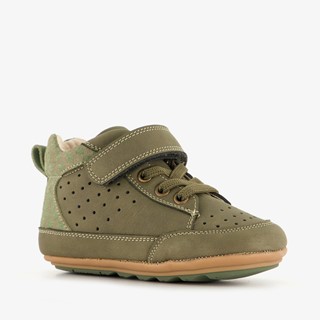 Groot leren babyschoenen groen