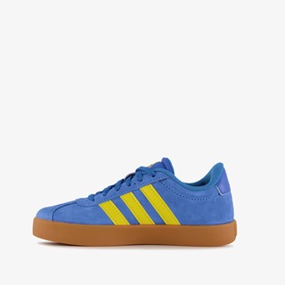 Adidas VL Court 3.0 suède kinder sneakers blauw geel