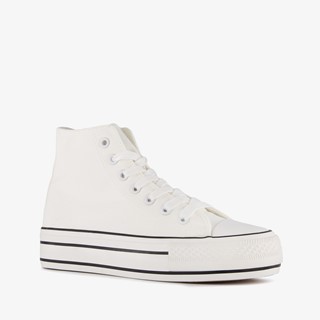 Blue Box hoge dames gympen met plateauzool wit