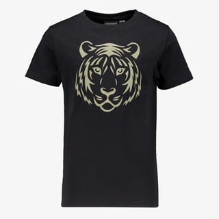 Unsigned jongens T-shirt met tijgerkop zwart