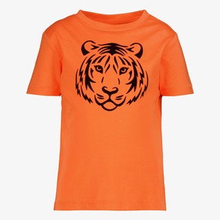 Unsigned jongens T-shirt met tijgerkop oranje