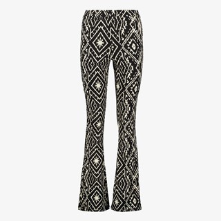 TwoDay dames flared broek ikat print zwart wit