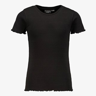 TwoDay meisjes rib T-shirt zwart