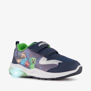 Minecraft sneakers met lichtjes blauw