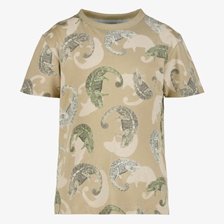Unsigned jongens T-shirt met kameleons beige