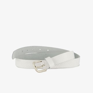 Leren dames riem slangenprint wit
