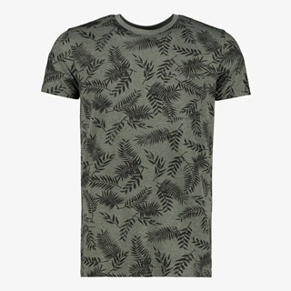 Unsigned heren T-shirt botanische print groen
