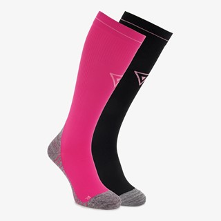 2 paar compressiesokken roze zwart
