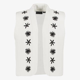 TwoDay meisjes jaquard gilet wit zwart