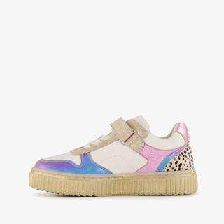Braqeez leren meisjes sneakers metallic