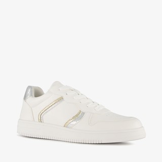 Blue Box metallic dames sneakers wit zilver