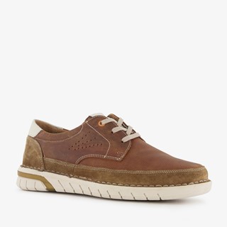 Hush Puppies leren veterschoenen bruin wit