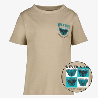 Unsigned jongens T-shirt met backprint beige