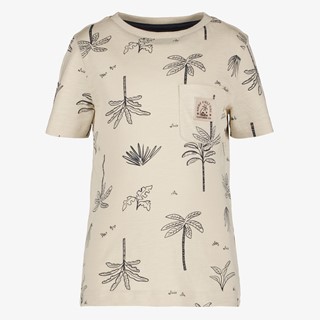 Unsigned jongens T-shirt met palbomen beige