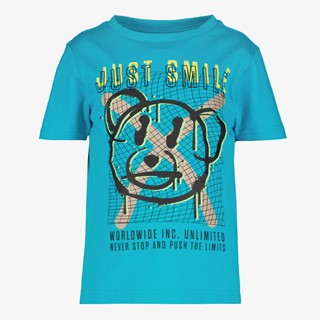 Unsigned jongens T-shirt met beer blauw