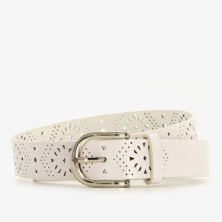 Dames riem met perforaties wit