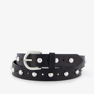 Dames riem met studs zwart zilver